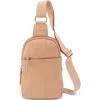 Hobo Cass Leather Sling Bag In Porcini