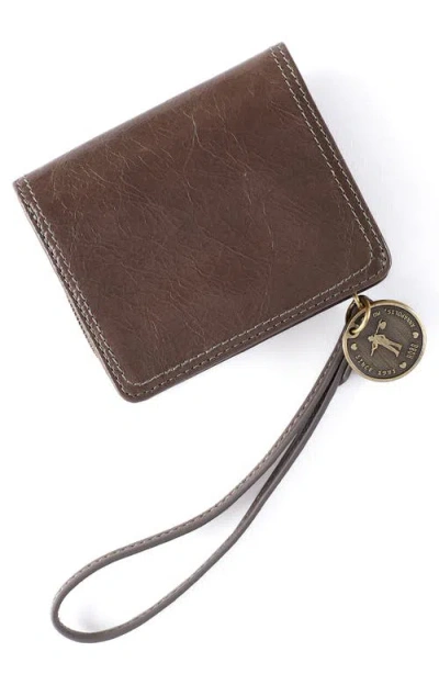 Hobo Coin Leather Wristlet Wallet In Brown