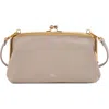 Hobo Cora Leather Frame Crossbody Bag In Taupe