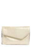 Hobo Daria Leather Crossbody Clutch In Pearled Silver