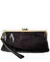 Hobo Lauren Leather Double Frame Clutch In Black