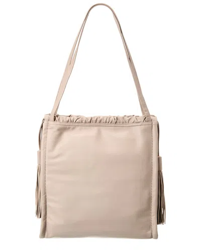 Hobo Darling Leather Tote In Grey