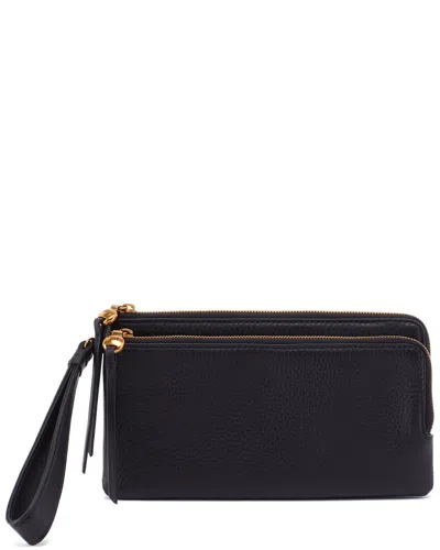 Hobo Dayton Leather Wristlet In Black