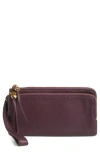 Hobo Dayton Leather Wristlet In Ruby Wine