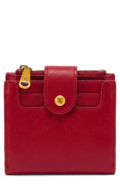 Hobo Dunn Leather Compact Wallet In Red