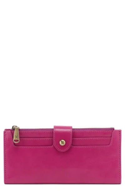 Hobo Dunn Leather Continental Wallet In Pink