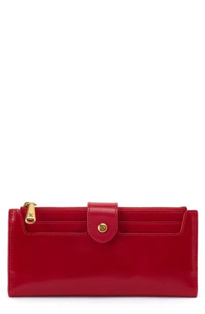 Hobo Dunn Leather Continental Wallet In Red