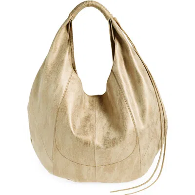 Hobo Eclipse Medium Leather  Bag In Gold Leaf