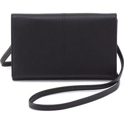Hobo Essential Leather Crossbody Wallet In Black