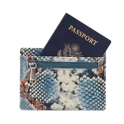 Hobo Euro Slide Card Case In Blue Tempest In Multi