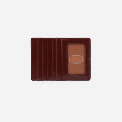 Hobo Euro Slide Card Case In Chocolate In Gold