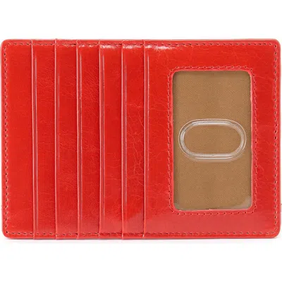 Hobo Euro Slide Leather Credit Card Case In Red