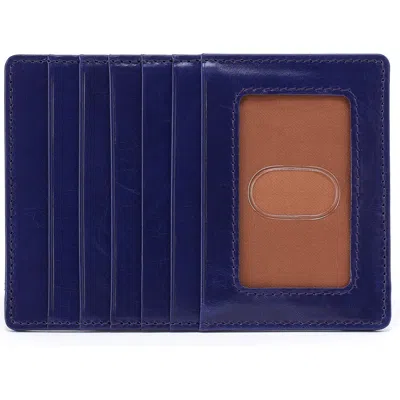 Hobo Euro Slide Leather Credit Card Case In Blue