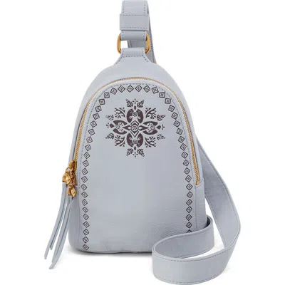 Hobo Fern Leather Sling Bag In Blue Pearl