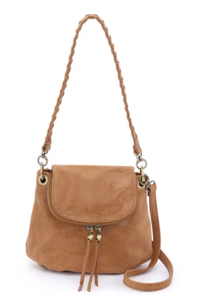 Hobo Fern Leather Zip Flap Crossbody Bag In Neutral