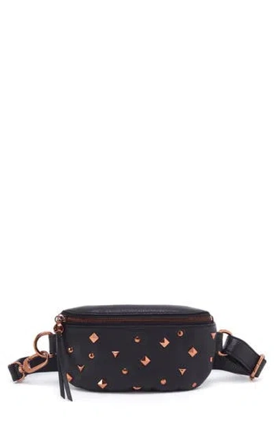 Hobo Fern Studded Leather Belt Bag In Black