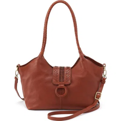 Hobo Foundery Small Leather Tote In Kindling Brown