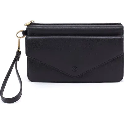 Hobo Goldie Leather Wristlet In Black