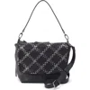 Hobo Harley Convertible Leather Shoulder Bag In Black Metallic Woven