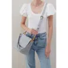 Hobo Harley Leather Shoulder Bag In Blue Pearl