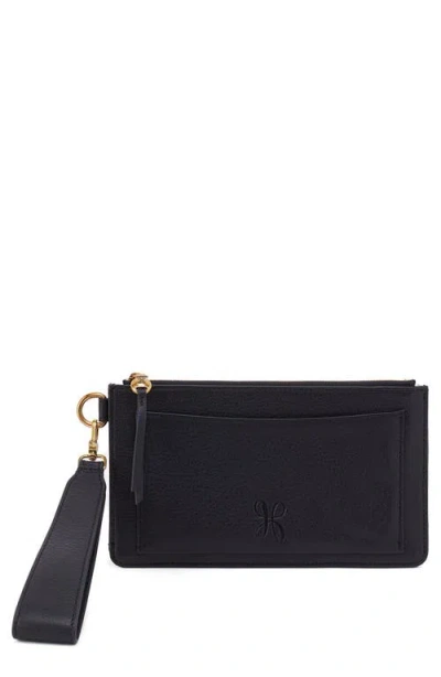 Hobo Hart Leather Wristlet In Black