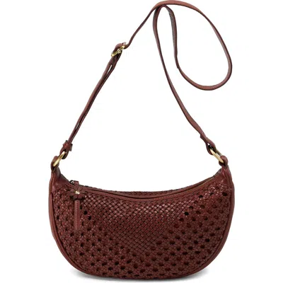 Hobo Hazel Woven Leather Sling Bag In Brown