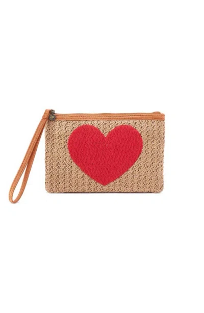 Hobo Heart Straw Pouch In Neutral