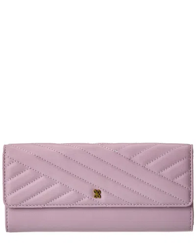 Hobo Jill Large Leather Trifold Wallet In Purple