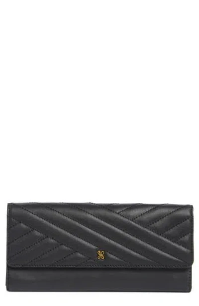 Hobo Jill Large Trifold Wallet In Black