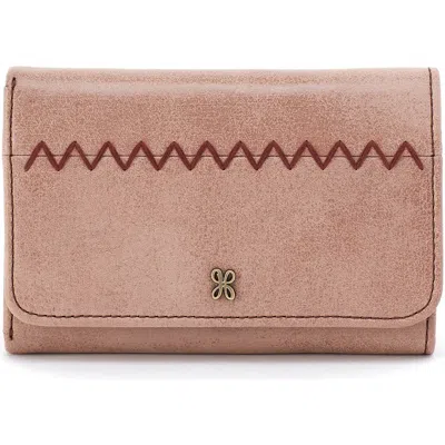 Hobo Jill Leather Trifold Wallet In Pink