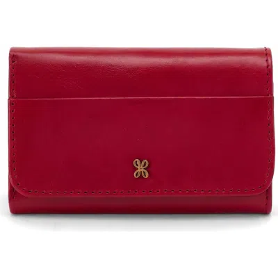 Hobo Jill Leather Trifold Wallet In Red
