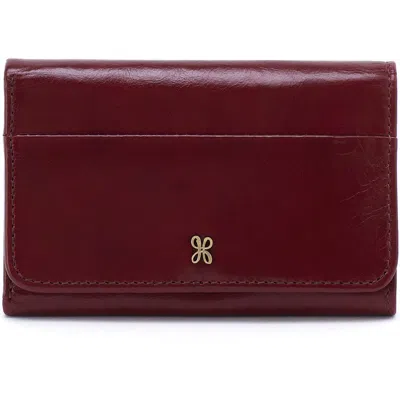 Hobo Jill Leather Trifold Wallet In Winterberry