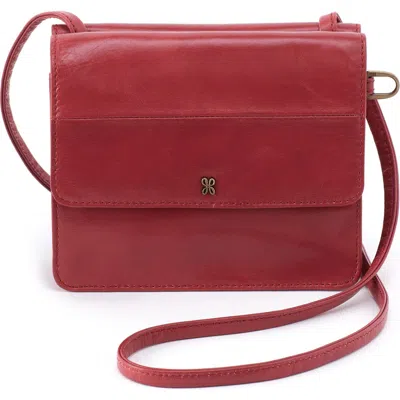 Hobo Jill Leather Wallet Crossbody Bag In Cranberry