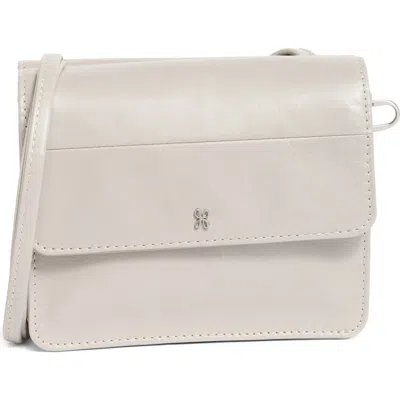 Hobo Jill Leather Wallet Crossbody Bag In Light Grey