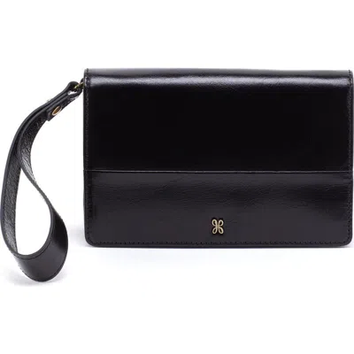 Hobo Jill Leather Wristlet In Black
