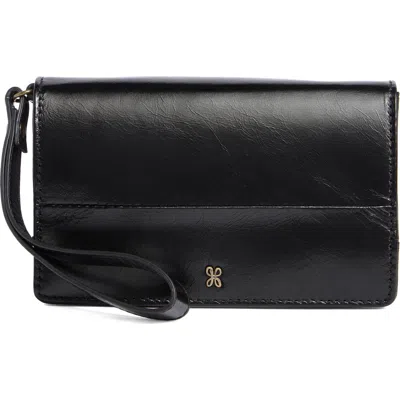 Hobo Jill Leather Wristlet In Black