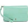 Hobo Jill Leather Wristlet In Seaglass