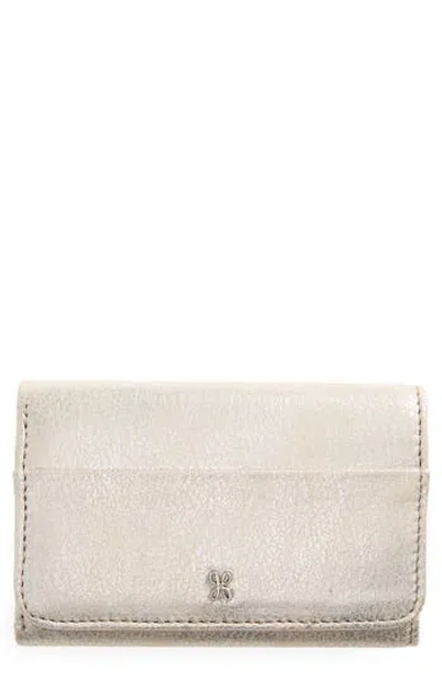 Hobo Jill Trifold Leather Wallet In Metallic