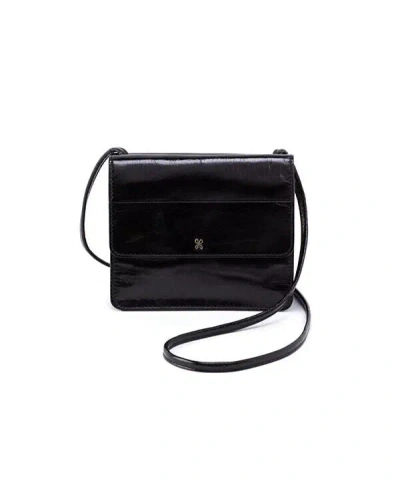Hobo Jill Wallet Womens Black Leather Crossbody Strap Slip Pocket Handbag Erk362 (black,one Size)