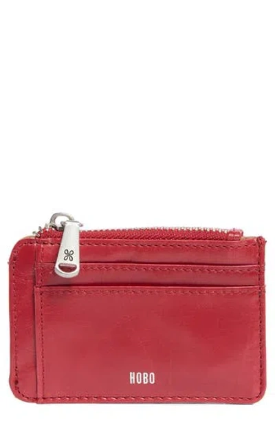 Hobo Kai Leather Cardholder In Loganberry