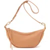 Hobo Knox Leather Crescent Crossbody Bag In Sand