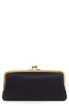 Hobo Large Cora Leather Frame Wallet In Black