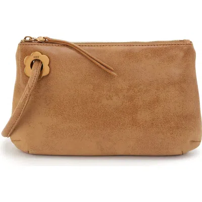 Hobo Large Daisy Daze Leather Wristlet In Brown