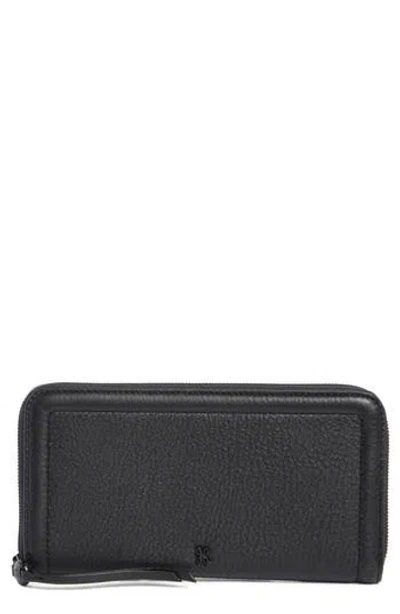 Hobo Large Nila Leather Zip Around Wallet In Black