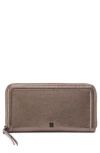 Hobo Large Nila Leather Zip Around Wallet In Pewter