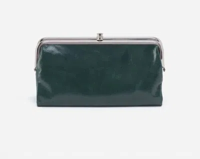 Hobo Lauren Clutch-wallet In Polished Leather In Sage Leaf In Multi