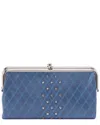 Hobo Lauren Leather Clutch Wallet In Blue
