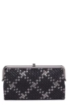 Hobo Lauren Leather Double Frame Clutch In Black Metallic Woven