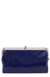 Hobo Lauren Leather Double Frame Clutch In Blue