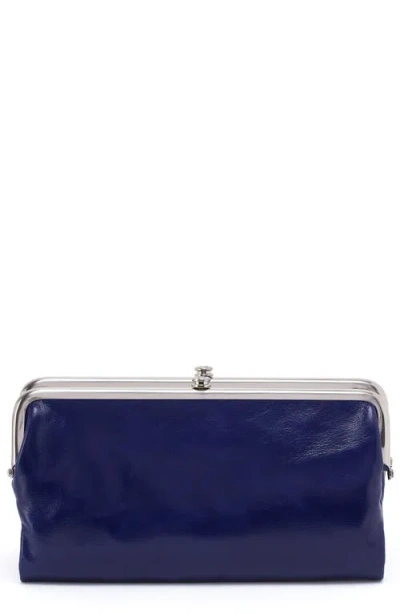 Hobo Lauren Leather Double Frame Clutch In Blue